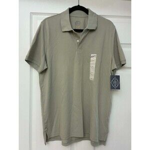 St. John's Bay Men's Polo Shirt Medium Spruce Gray Classic Fit Stretch NWT